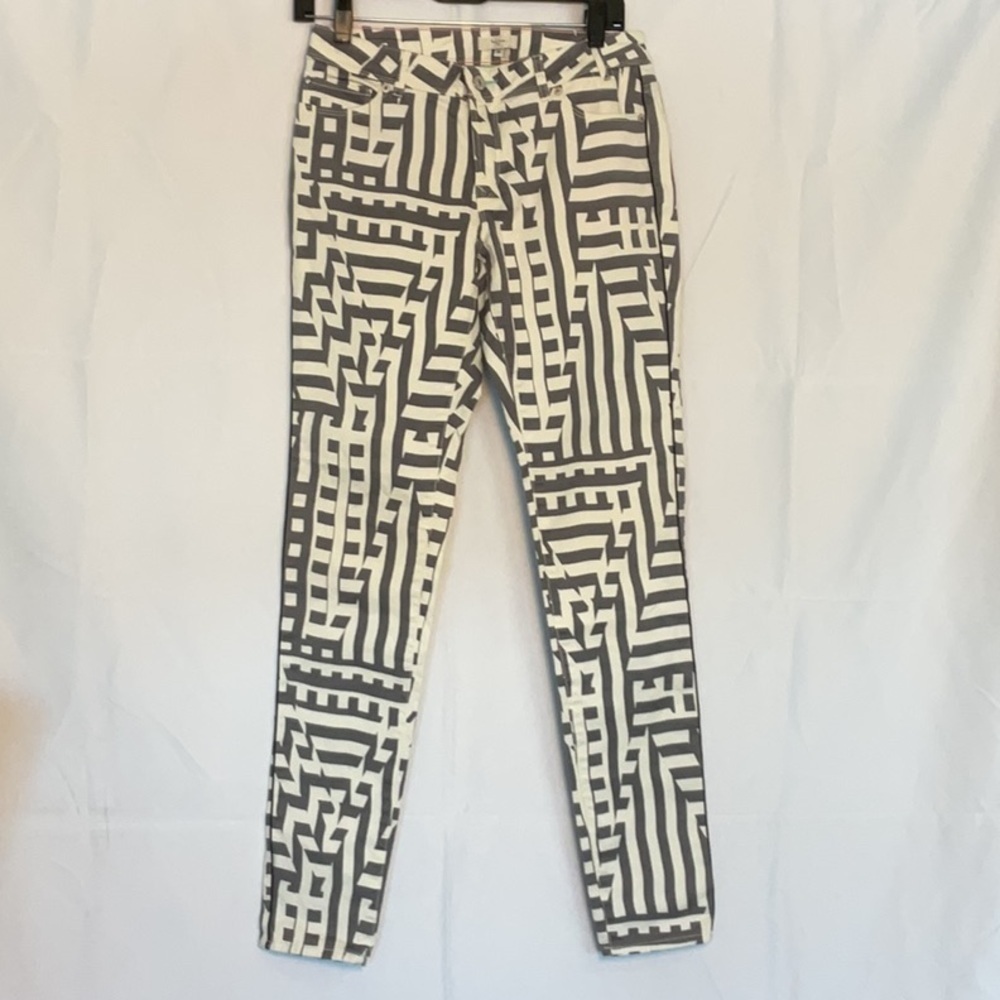 Paul Smith Black and White Geometric Print Skinny Pants
